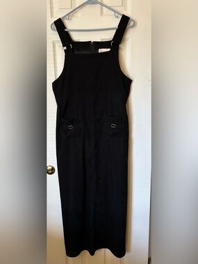 90’s Jessica Black Maxi Jumper dress with Buckle Detail